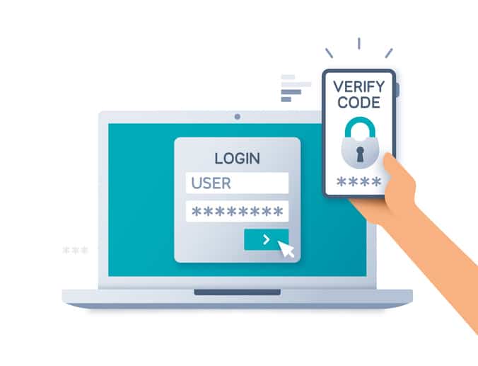 Two Factor Multi Factor Authentication Security Concept